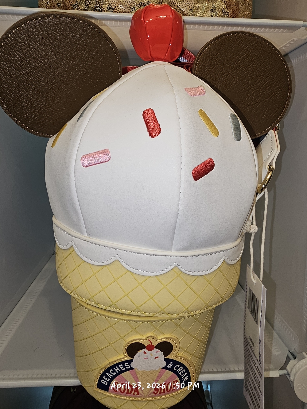 Disney Parks x Loungefly Beaches & Cream Soda Shop Ice Cream Cone Crossbody Bag